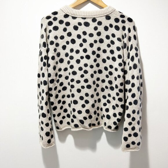 🌷SALE Madewell Leopard Dot Pullover Sweater Size Small Merino Wool Polkadot - Picture 6 of 16